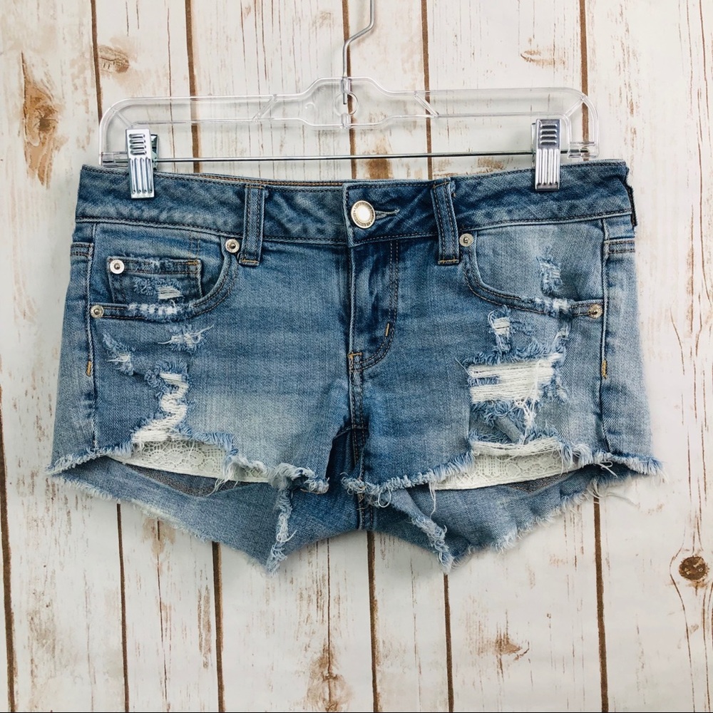 American Eagle Stretch Super Low Shortie Shorts